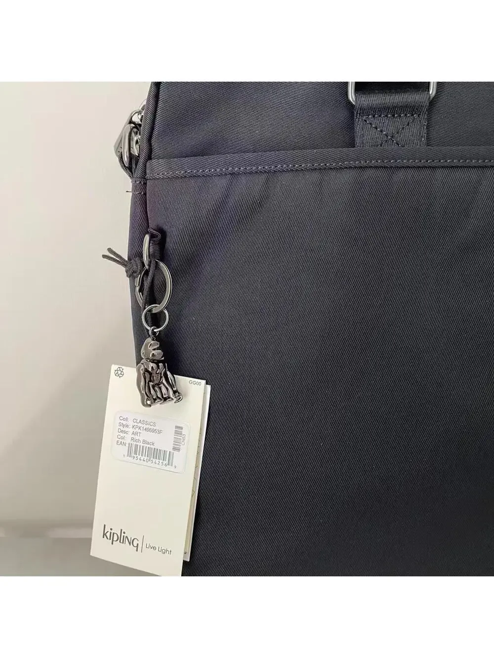 Kipling Elsil Laptop Bag in Rich Black NWT - Picture 3 of 6
